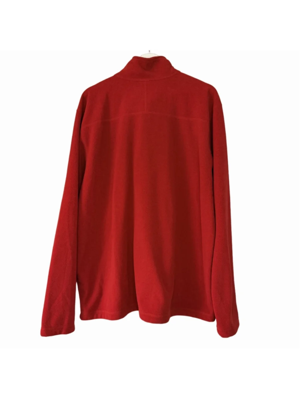 The North Face Red Textured Fleece Quarter Zip Pullover Men's XXL